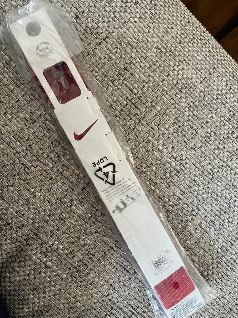 Nike Unisex Burgundy Web Belt with White Swoosh